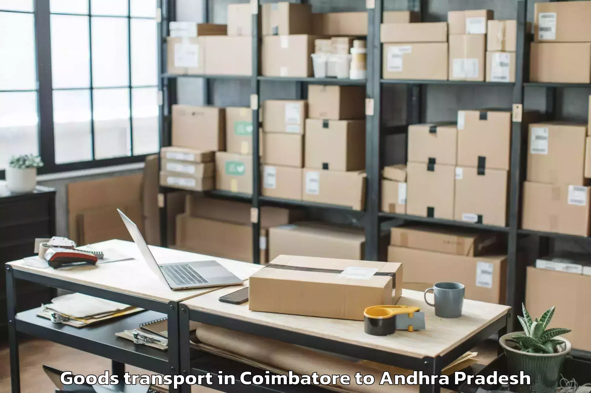 Leading Coimbatore to Kurnool Airport Kjb Goods Transport Provider